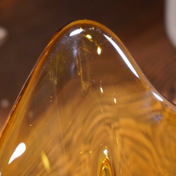 Bohemian Niagara Series Amber & Green Sommerso Chech Glass Bowl by Karel Zemek - Picture 6 of 15